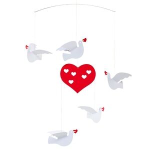 Flensted Denmark Heart and Dove Mobile Wall Decor